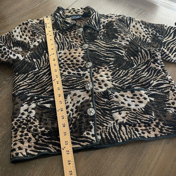 Jane Ashley Jacket Womens Plus Size 1X Mixed Animal Print Tapestry Button Up - Picture 9 of 10